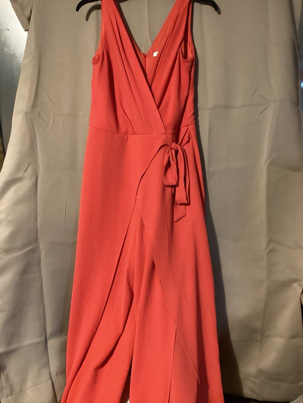 London Style Collection Jumper Red SZ 4 Sleeveless Tie Front KimonoLeg Valentine
